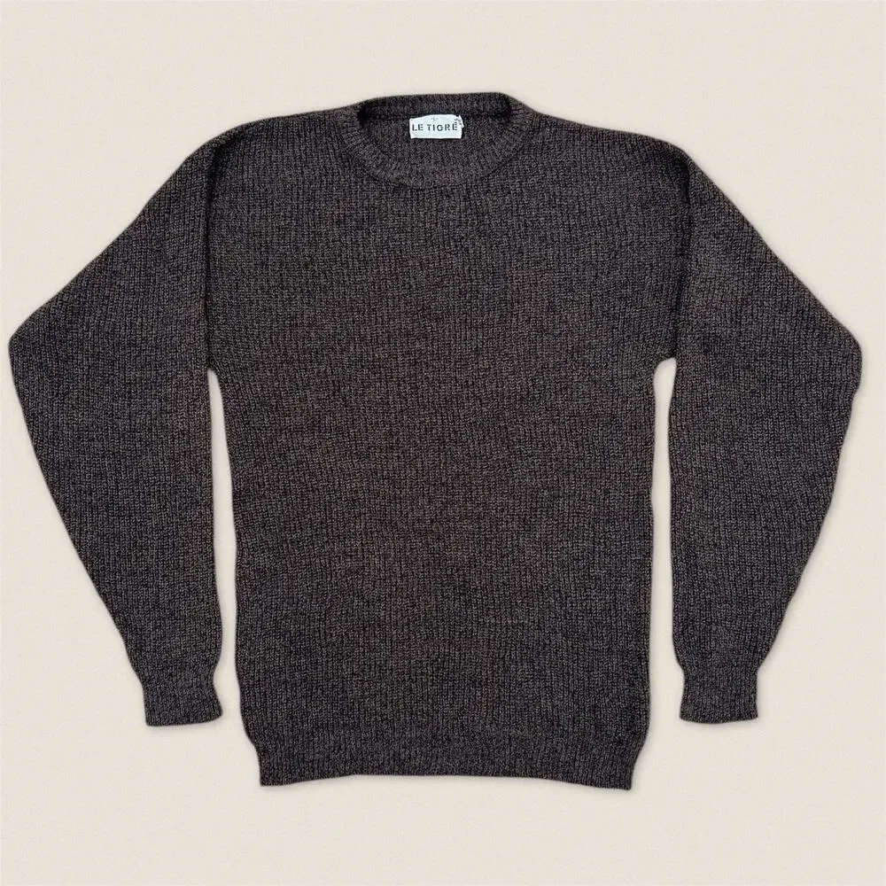 Vintage 90s Dark Brown Grandpa‎ Sweater Le Tigre - Size Large Tall